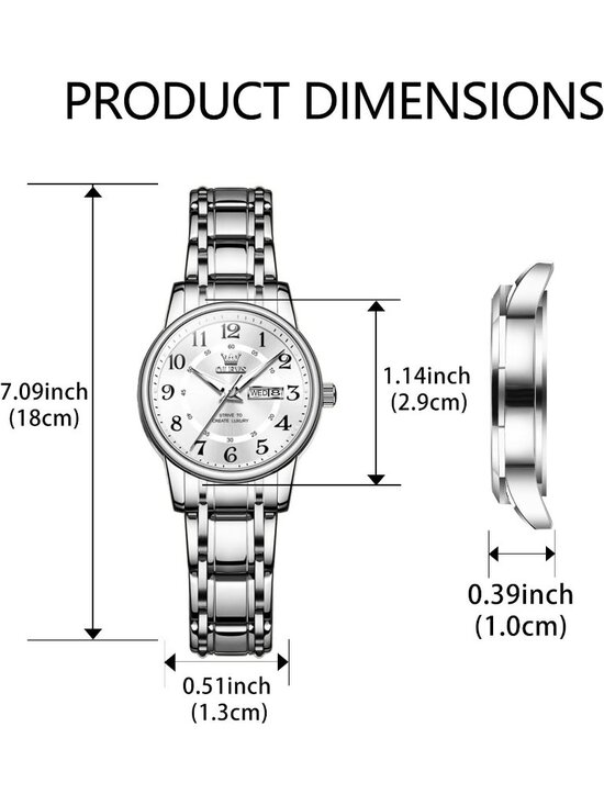 Womens Silver Analog Quartz Stainless Steel Relog Mujer Waterproof Classic Watch main image 4